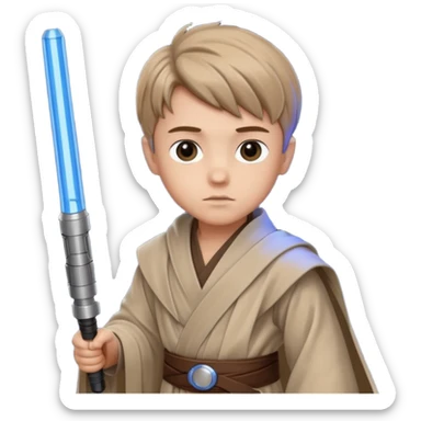star wars youngling jedi little boy with blue lightsaber sticker