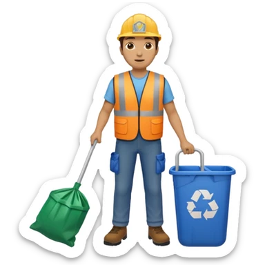 waste-management, safety vest, trash picker, cleaning up trash, full body sticker