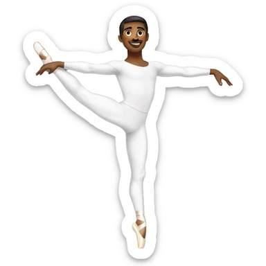 ballet dancer man white sticker