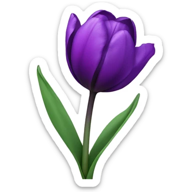 Black and purple ombré tulip sticker