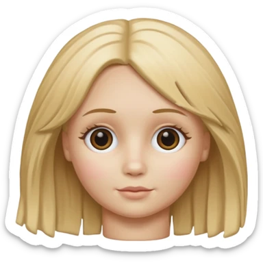 rag doll with button eyes blond hair sticker