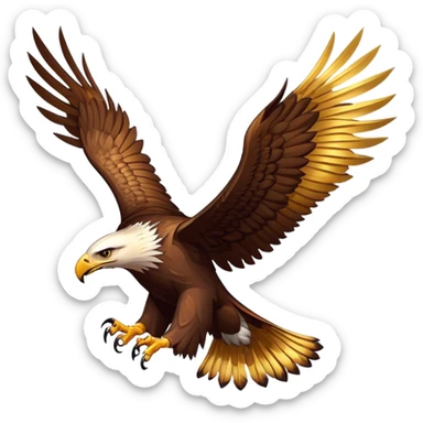 Golden eagle with razor and gold wings, Red Rising sticker