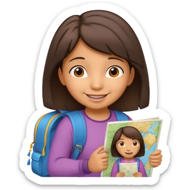 dora the explorer with boots and map emoji sticker