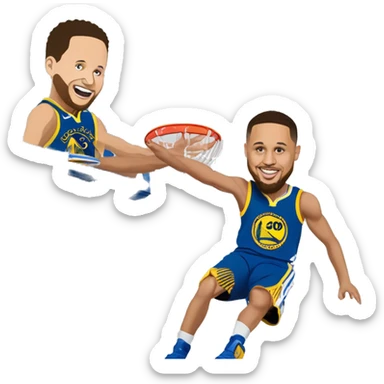 steph curry dunking on klay thompson  sticker