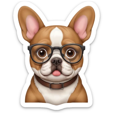 french bulldog wearing glasses  sticker