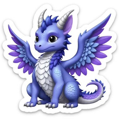 Indigo, white, black, grey, violet "Dutch Angel Dragon" sticker