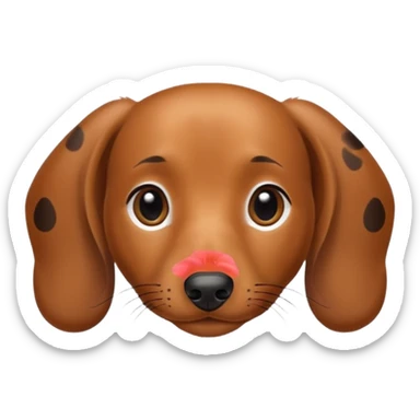 Dachshund's face (not hairy, black and brown spots) sticker