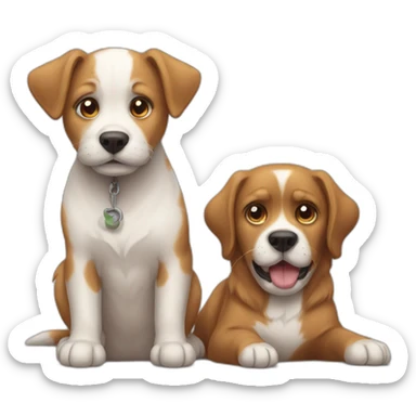 helpless Cat and dog sticker