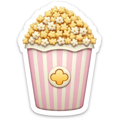Popcorn in pale pink sticker