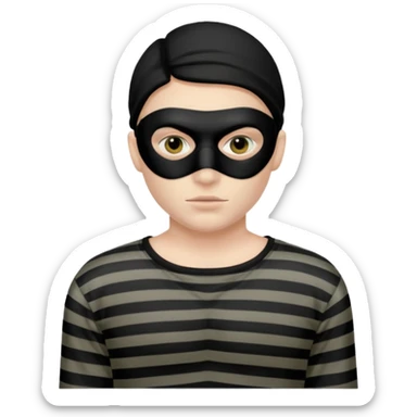 Thief in black mask and stripped shirt sticker