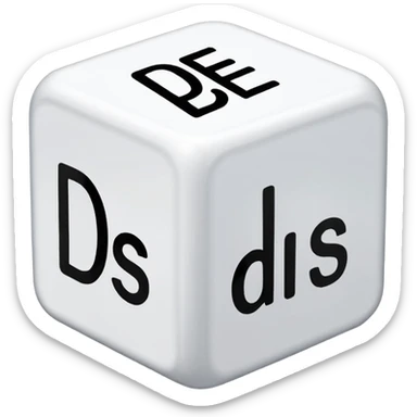 create a dice with the words "der" "die" and "das" written on each visible side sticker