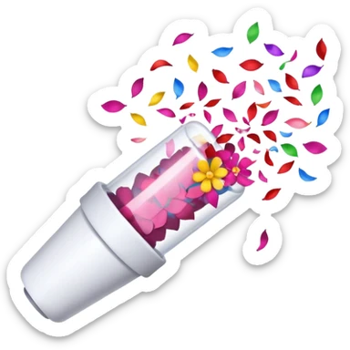 confetti popper with petals sticker