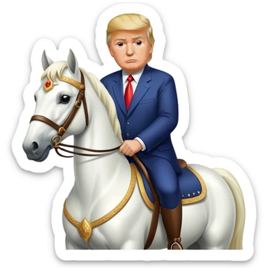 Trump on a white horse. sticker