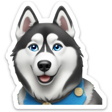 Blue eyed husky in Thailand  sticker