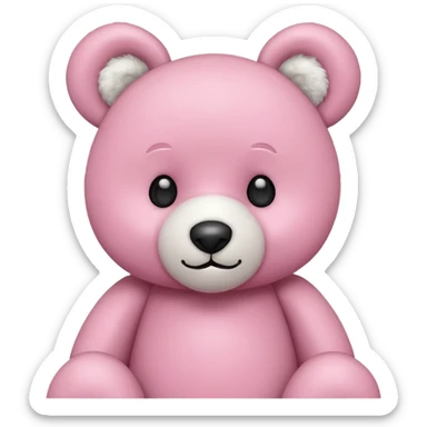 pink teddy bear tilted its head with its ears perked up sticker