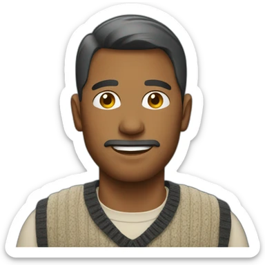 Man wearing a sweatervest sticker