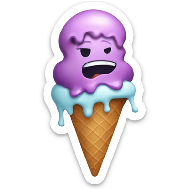 An among us creature biting an ice cream sticker