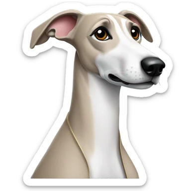 Whippet in coat sticker