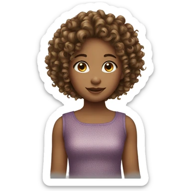 Girls métisse curly hair  sticker