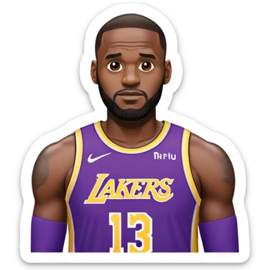 LeBron James wearing Lakers jersey sticker