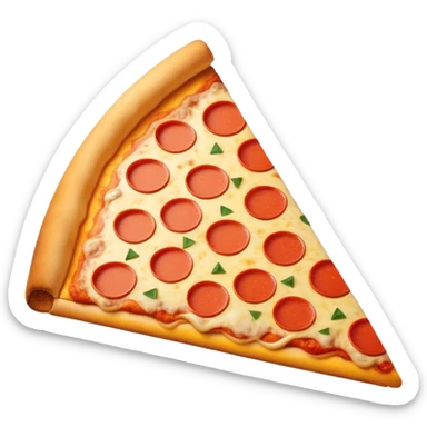 Early 2000s style pizza slice emoji with basic shapes sticker