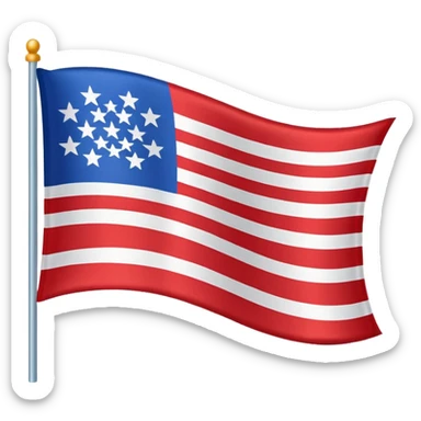 A flag with three ho sticker