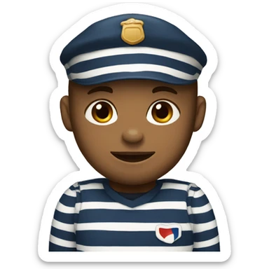 TAURUS WEARING A FRENCH BERET AND STRIPED SAILOR SHIRT sticker