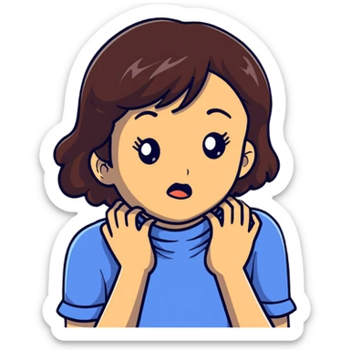 brunette girl choking sticker