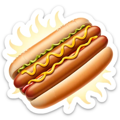 hot dogs cooking on a grill sticker