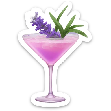 Lavender plants pink  cocktail sticker