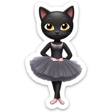 black cat in ballerina dress sticker