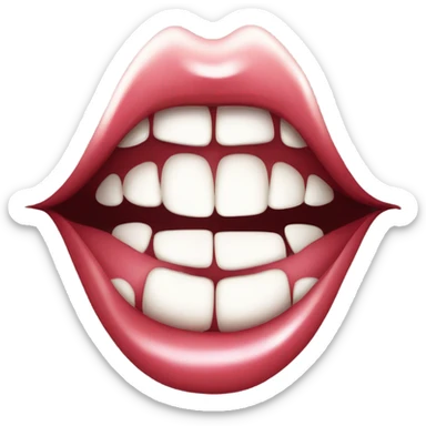 Biting lip emoji sticker