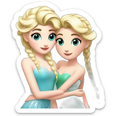Elsa and princess peach summer time sticker