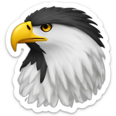 cabeza de aguila vista lateral color negro sticker