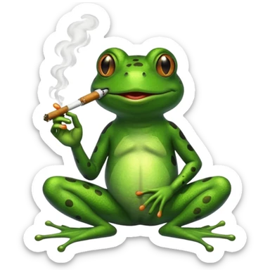Frosch mit ein Joint  sticker
