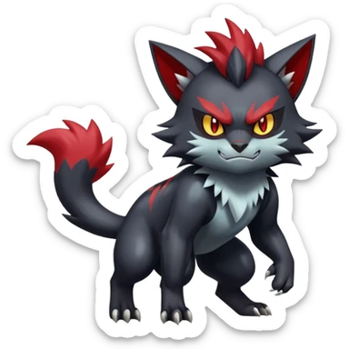 Shiny Dark Badass Handsome Torracat-Zoroark full body sticker