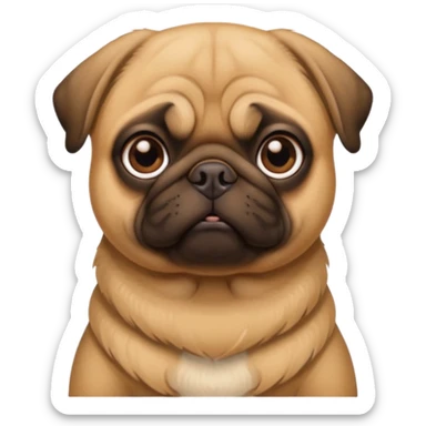 Make a brownish golden pug sticker