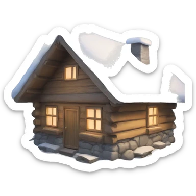 Alpine hut at christmas time sticker