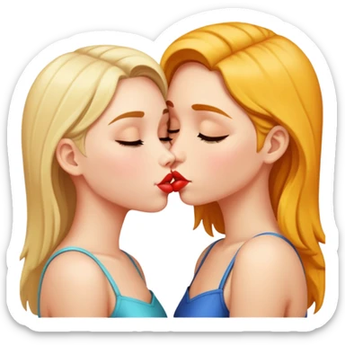 Two girls kissing  sticker