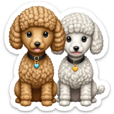 Dos caniches,uno blanco y el otro negro,QUE SEA RAZA CANICHE  sticker