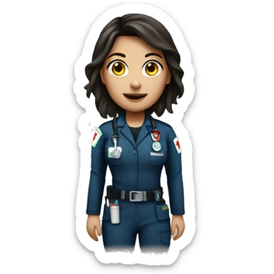 Woman brunette student paramedic sticker