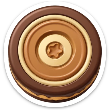 cute minimal buckeye candy, shiny chocolate coating, visible peanut butter center sticker