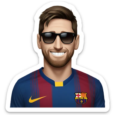 messi with sunglasses  sticker