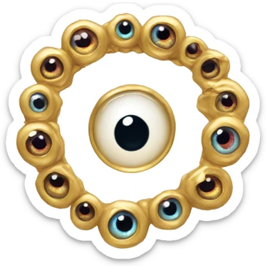 thin gold ring studded with eyeballs sticker