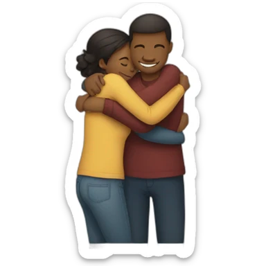 people hugging each other sticker