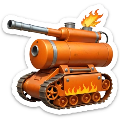flame thrower with tank sticker