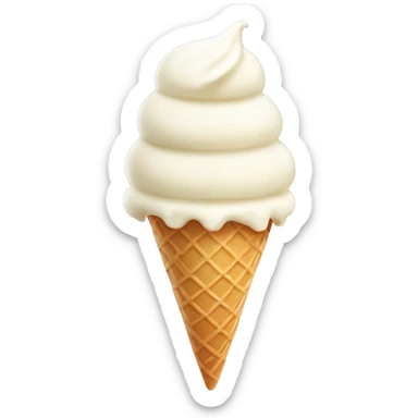 White ice cream cone with vanilla ice cream  sticker