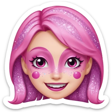 glitter pink girl naughty sticker