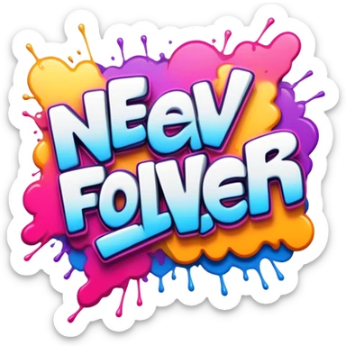 Graffiti the word New follower sticker