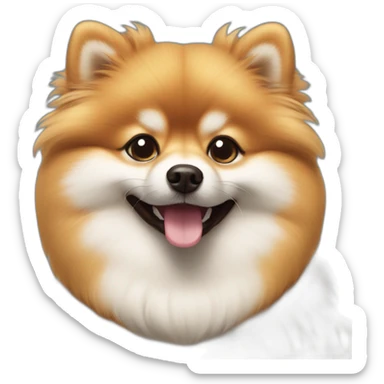 little pomerian spitz smilling sticker